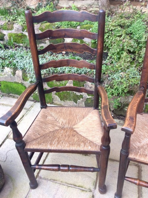 2 LADDER BACK ARMCHAIRS - ADDITIONAL PHOTO 1