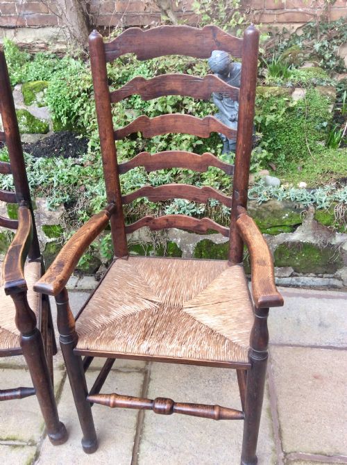 2 LADDER BACK ARMCHAIRS - ADDITIONAL PHOTO 2