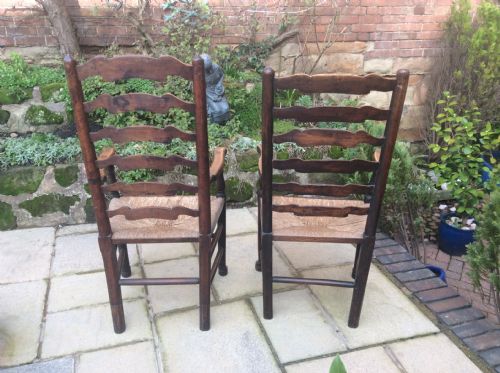 2 LADDER BACK ARMCHAIRS - ADDITIONAL PHOTO 5
