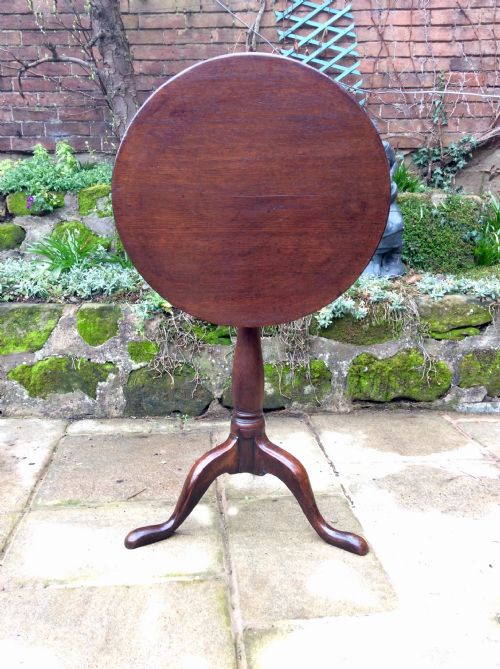 SMALL OAK GEORGIAN TRIPOD TIP UP TABLE - ADDITIONAL PHOTO 4