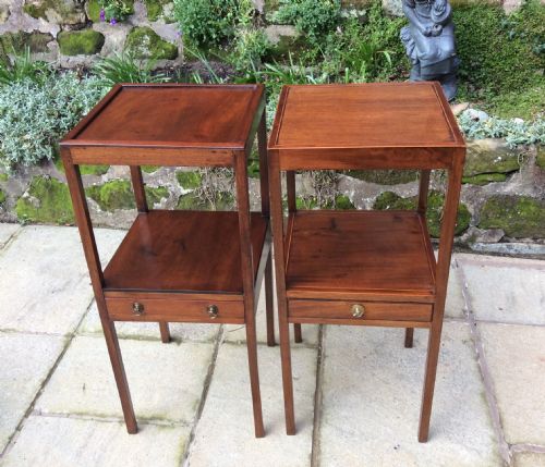 two georgian mahogany bedside tables - CATEGORY: ANTIQUE CABINETS - DATED 1800