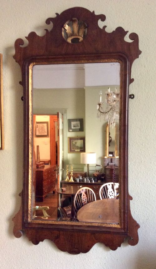 large georgian walnut fretwork mirror - CATEGORY: ANTIQUE MIRRORS - DATED 18TH CENTURY