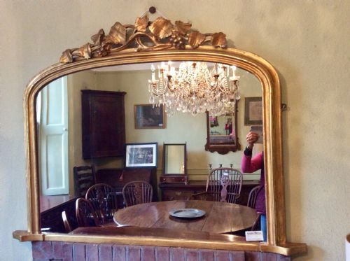 victorian giltwood overmantle mirror - CATEGORY: ANTIQUE MIRRORS - DATED VICTORIAN