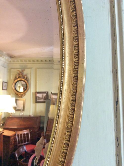 19TH CENTURY LARGE OVAL GILT MIRROR - ADDITIONAL PHOTO 4