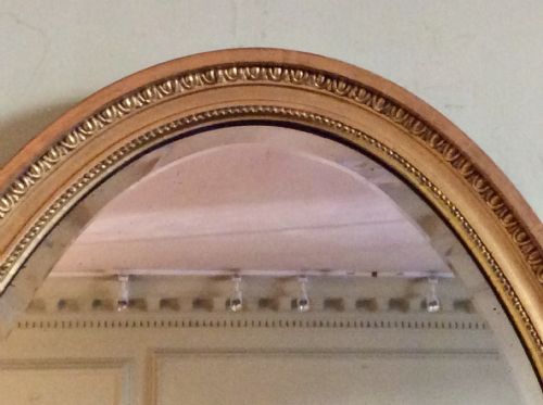 19TH CENTURY LARGE OVAL GILT MIRROR - ADDITIONAL PHOTO 5