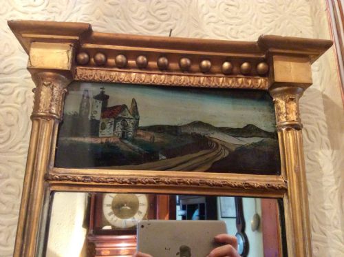 A PRETTY LITTLE REGENCY GILTWOOD PIER MIRROR - ADDITIONAL PHOTO 1