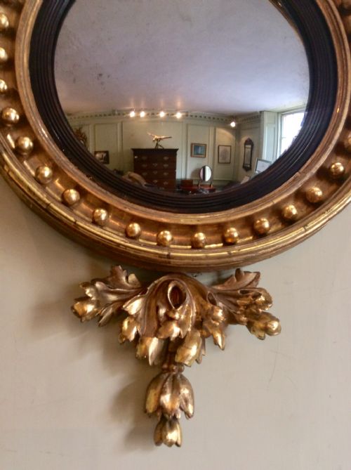 REGENCY CONVEX GILTWOOD MIRROR - ADDITIONAL PHOTO 1
