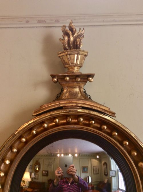 REGENCY CONVEX GILTWOOD MIRROR - ADDITIONAL PHOTO 2