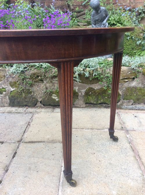 MAHOGANY DEMILUNE CONSOLE TABLE - ADDITIONAL PHOTO 2