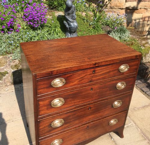 small mahogany georgian chest of drawers - CATEGORY: ANTIQUE CHEST OF DRAWERS - DATED 1800