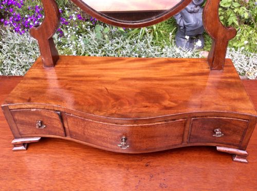GEORGIAN MAHOGANY TOILET OR DRESSING TABLE MIRROR - ADDITIONAL PHOTO 3