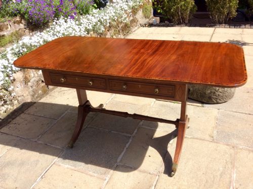 SUPERB REGENCY MAHOGANY SOFA TABLE - ADDITIONAL PHOTO 6