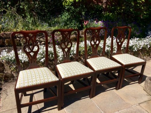 four georgian chippendale mahogany chairs - CATEGORY: ANTIQUE CHAIRS - DATED 18TH CENTURY