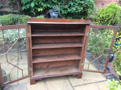 OAK BOOKCASE GLAZED GEORGIAN - ADDITIONAL PHOTO 4