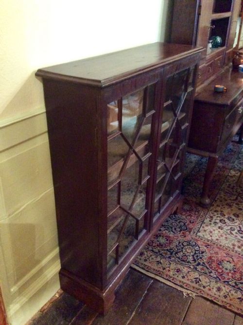 OAK BOOKCASE GLAZED GEORGIAN - ADDITIONAL PHOTO 1