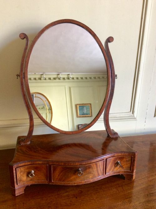 georgian serpentine toilet or dressing table mirror - CATEGORY: ANTIQUE MIRRORS - DATED 18TH CENTURY