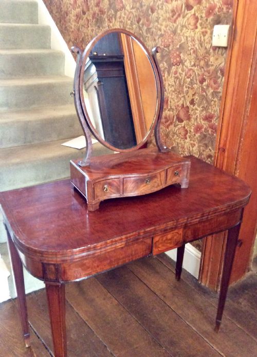 GEORGIAN SERPENTINE TOILET OR DRESSING TABLE MIRROR - ADDITIONAL PHOTO 6