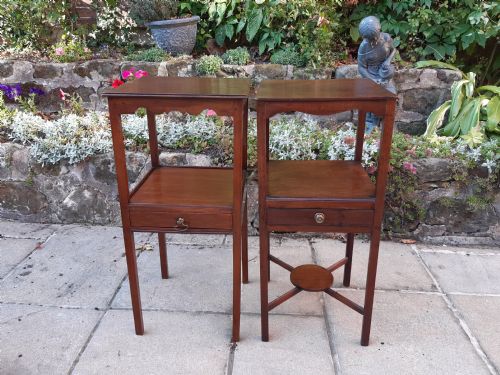 georgian mahogany bedside tables - CATEGORY: ANTIQUE CABINETS - DATED 1800