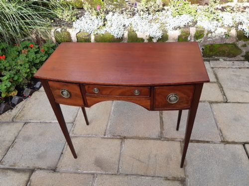 NARROW BOW FRONT HALL TABLE LOWBOY - ADDITIONAL PHOTO 1