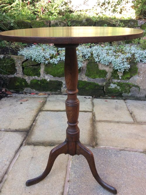 SMALL OAK TRIPOD LAMP OR WINE TABLE - ADDITIONAL PHOTO 2