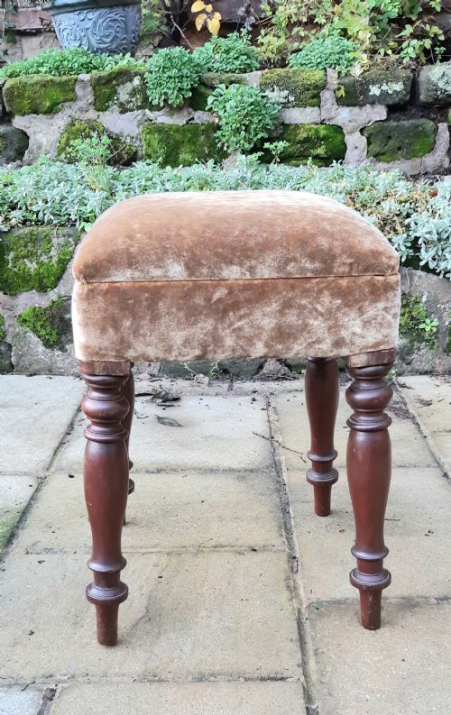victorian mahogany stool for dressing table - CATEGORY: ANTIQUE STOOLS - DATED VICTORIAN