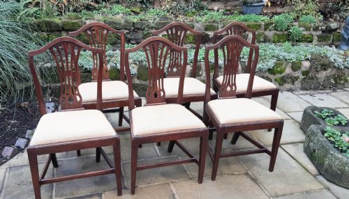 six georgian hepplewhite mahogany dining chairs - CATEGORY: ANTIQUE CHAIRS - DATED GEORGIAN