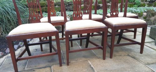 SIX GEORGIAN HEPPLEWHITE MAHOGANY DINING CHAIRS - ADDITIONAL PHOTO 3