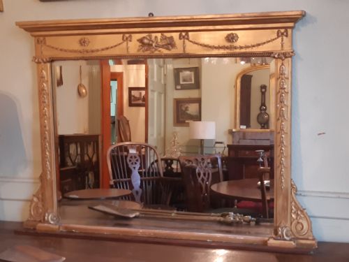 regency gilt overmantel mirror - CATEGORY: ANTIQUE MIRRORS - DATED REGENCY