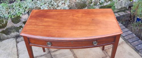 SUPERB BOW FRONTED GEORGIAN WRITING OR SIDE TABLE - ADDITIONAL PHOTO 3