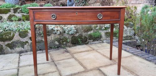 SUPERB BOW FRONTED GEORGIAN WRITING OR SIDE TABLE - ADDITIONAL PHOTO 5