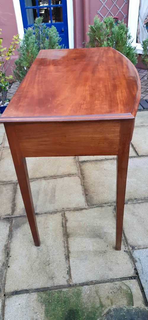 SUPERB BOW FRONTED GEORGIAN WRITING OR SIDE TABLE - ADDITIONAL PHOTO 1
