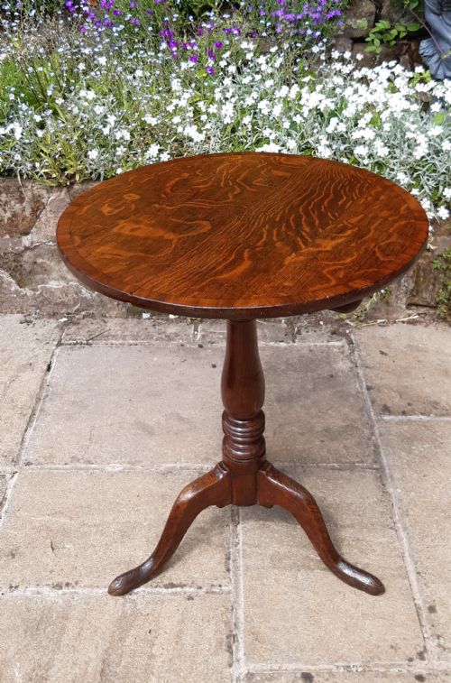 GEORGIAN OAK WINE TRIPOD TABLE - ADDITIONAL PHOTO 1