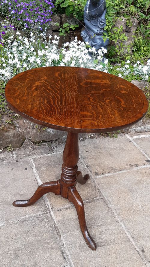 GEORGIAN OAK WINE TRIPOD TABLE - ADDITIONAL PHOTO 3