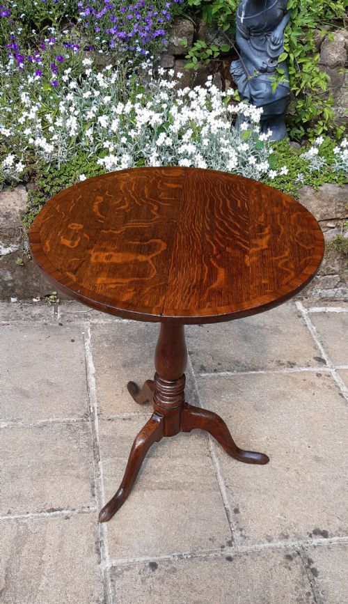 GEORGIAN OAK WINE TRIPOD TABLE - ADDITIONAL PHOTO 5