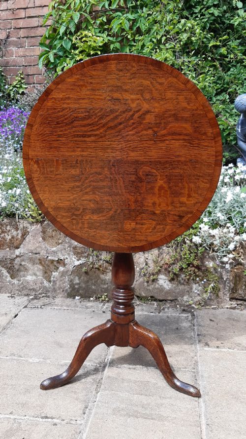 GEORGIAN OAK WINE TRIPOD TABLE - ADDITIONAL PHOTO 6