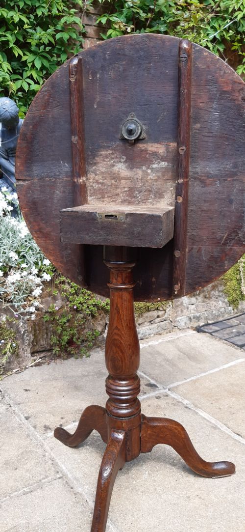 GEORGIAN OAK WINE TRIPOD TABLE - ADDITIONAL PHOTO 8