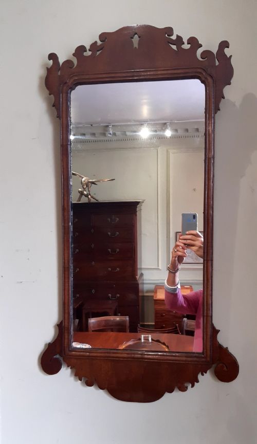 GEORGIAN WALNUT FRETWORK WALL MIRROR - ADDITIONAL PHOTO 1