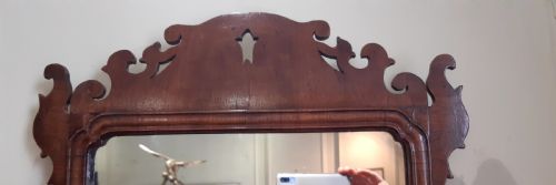 GEORGIAN WALNUT FRETWORK WALL MIRROR - ADDITIONAL PHOTO 3