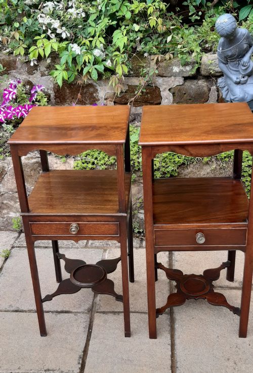 a matched pair of georgian bedside tables - CATEGORY: ANTIQUE CABINETS - DATED 1800
