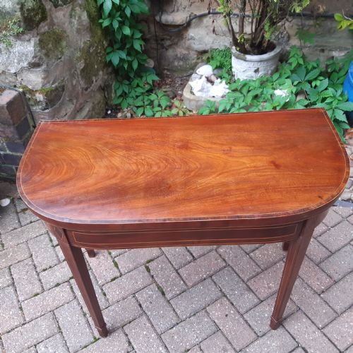 GEORGIAN MAHOGANY INLAID CARD TABLE - ADDITIONAL PHOTO 7