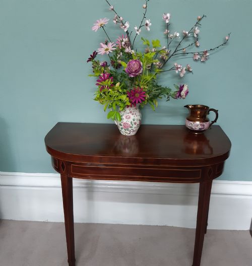 GEORGIAN MAHOGANY INLAID CARD TABLE - ADDITIONAL PHOTO 8