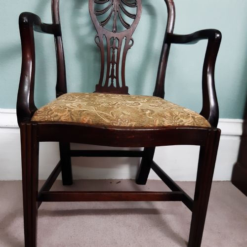 STUNNING GEORGIAN MAHOGANY ARMCHAIR HEPPLEWHITE PERIOD - ADDITIONAL PHOTO 3