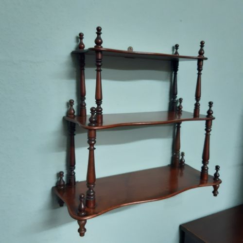 VICTORIAN MAHOGANY HANGING SHELVES - ADDITIONAL PHOTO 2