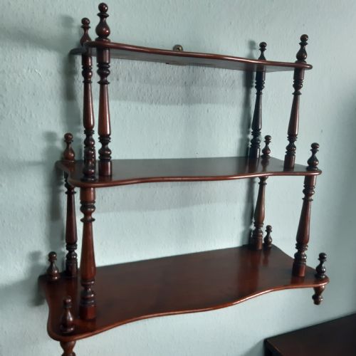 VICTORIAN MAHOGANY HANGING SHELVES - ADDITIONAL PHOTO 1