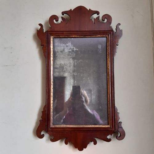 georgian mahogany fret ir fretwork mirror with original plate - CATEGORY: ANTIQUE MIRRORS - DATED 18TH CENTURY