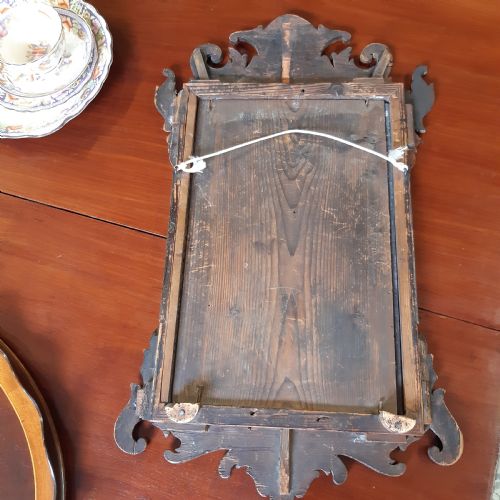 GEORGIAN MAHOGANY FRET IR FRETWORK MIRROR WITH ORIGINAL PLATE - ADDITIONAL PHOTO 4