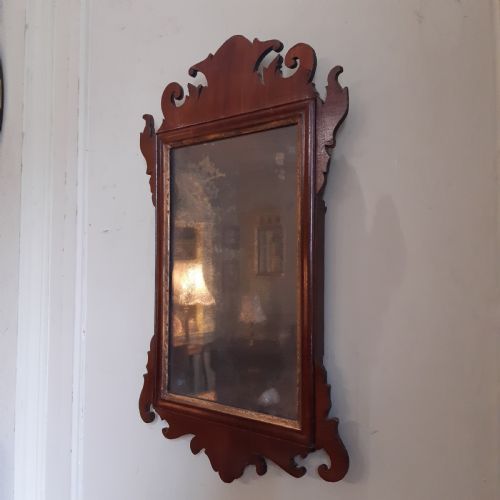GEORGIAN MAHOGANY FRET IR FRETWORK MIRROR WITH ORIGINAL PLATE - ADDITIONAL PHOTO 5