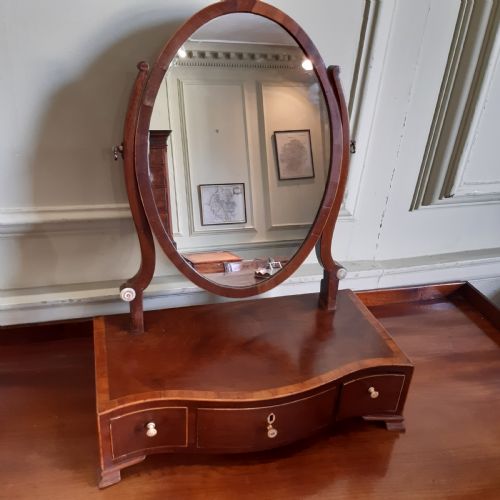 georgian mahogany toilet dressing table mirror - CATEGORY: ANTIQUE MIRRORS - DATED GEORGIAN