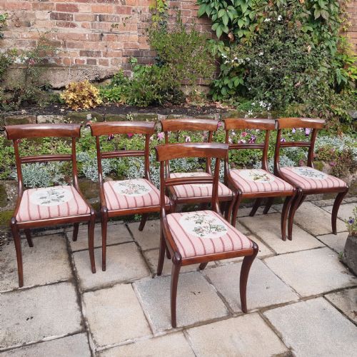 set of six late regency mahogany chairs - CATEGORY: ANTIQUE CHAIRS - DATED REGENCY