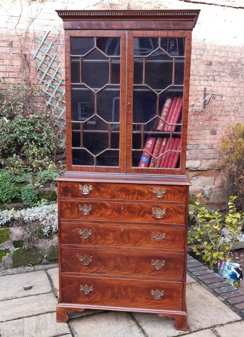 georgian secretaire bookcase - CATEGORY: ANTIQUE BOOKCASES - DATED 1800